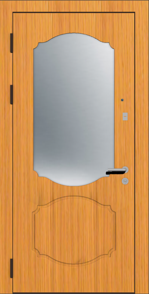 Железная дверь шпон с зеркалом